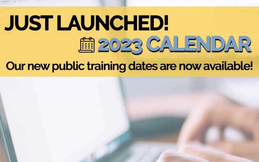 B!G News for 2023: New Training Calendar & More!